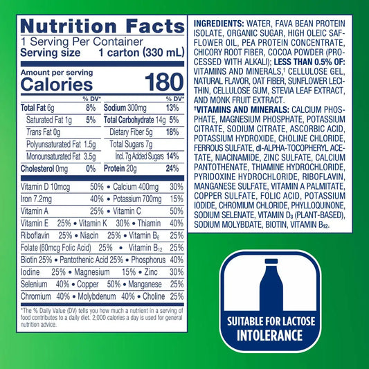 Ensure Plant-Based Protein Shake With 20g Protein, 5g Fiber, Ready to Drink, Chocolate, 11 Fl Oz, 24 Pack