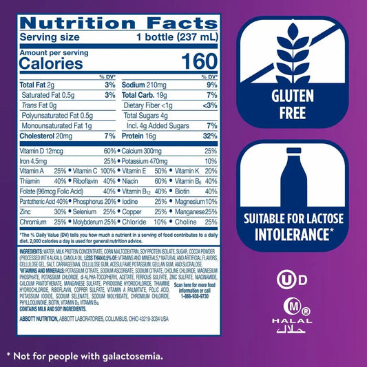Ensure High Protein Milk Chocolate Nutrition Shake, Ready to Drink, 16g Protein and 27 Vitamins and Minerals, 8 fl oz, 6 Pack