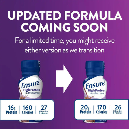 Ensure High Protein Milk Chocolate Nutrition Shake, Ready to Drink, 16g Protein and 27 Vitamins and Minerals, 8 fl oz, 24 Pack