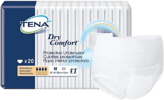 Tena Dry Comfort Adult Underwear Pull On Medium Disposable Moderate Absorbency, 72422 - Pack of 20