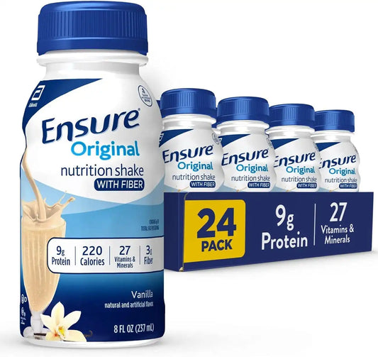 Ensure Original Vanilla Nutrition Shake With Fiber, 24 Pack