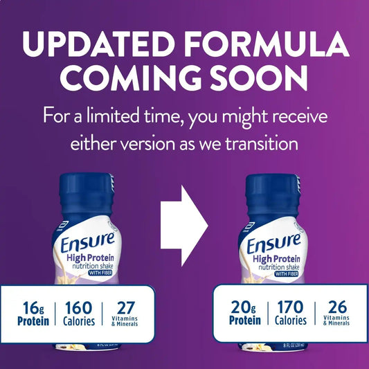 Ensure High Protein Bottled Vanilla Nutrition Shake with Fiber, Ready to Drink, 16g Protein and 27 Vitamins and Minerals, 8 fl oz, 24 Pack