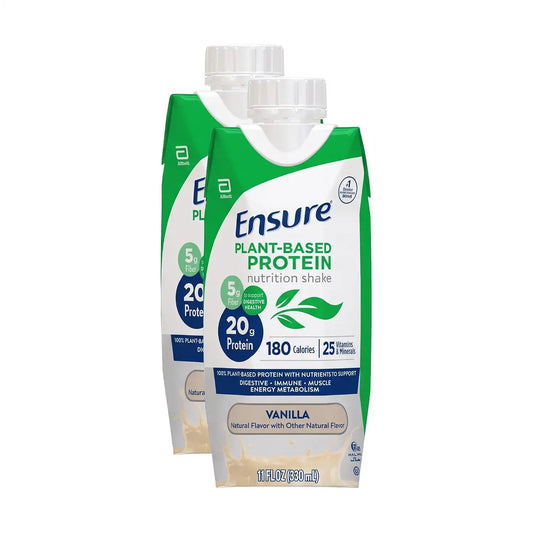 Ensure Plant-Based Vegan Protein Vanilla Nutrition Shake I Gluten-Free I Dairy-Free-I Soy-Free Bottled Liquid Shake-I,(Pack of 24)