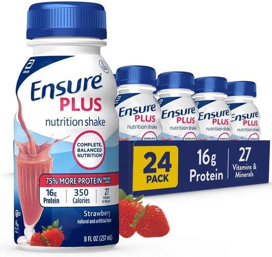 Ensure Plus Nutrition Shake 24 Pack & Ensure Max Protein Nutrition Shake with 30g Protein 12 Pack Bundle